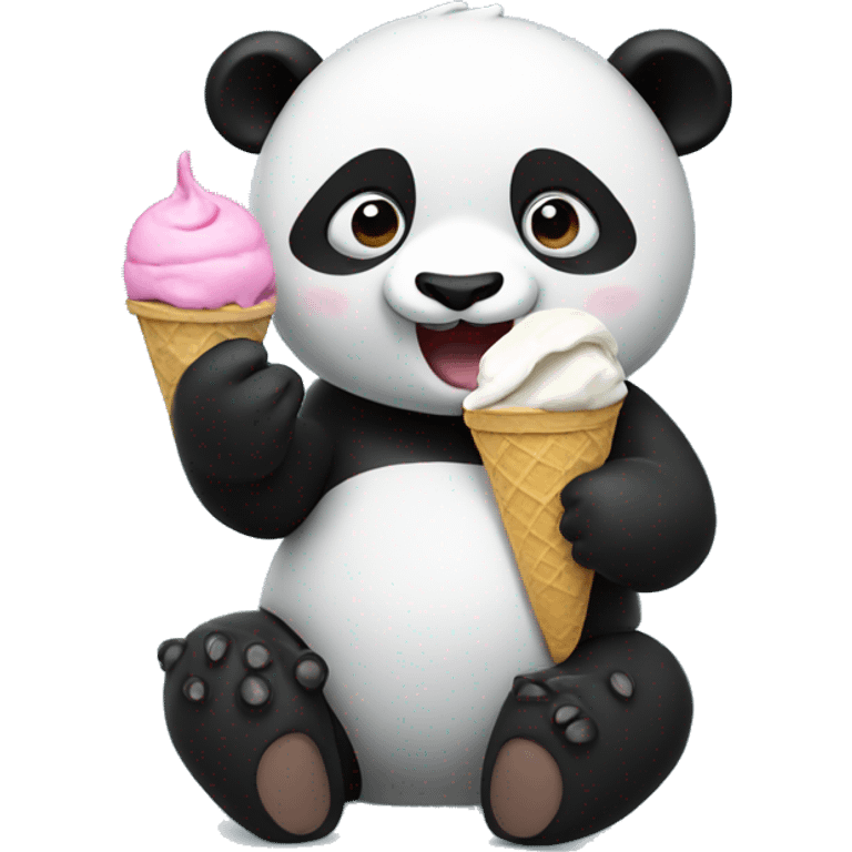 Panda eating ice cream emoji