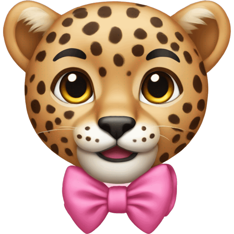 cheetah pink bow  emoji