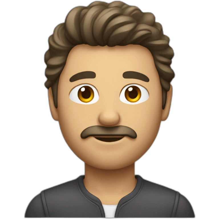 homme avec la coupe de cheveux raie au milieu emoji