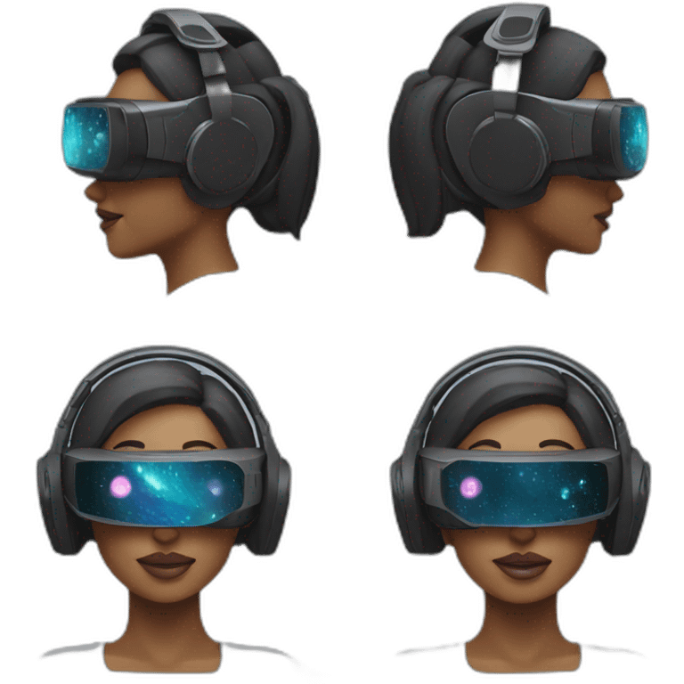 woman wearing futuristic vr headset emoji