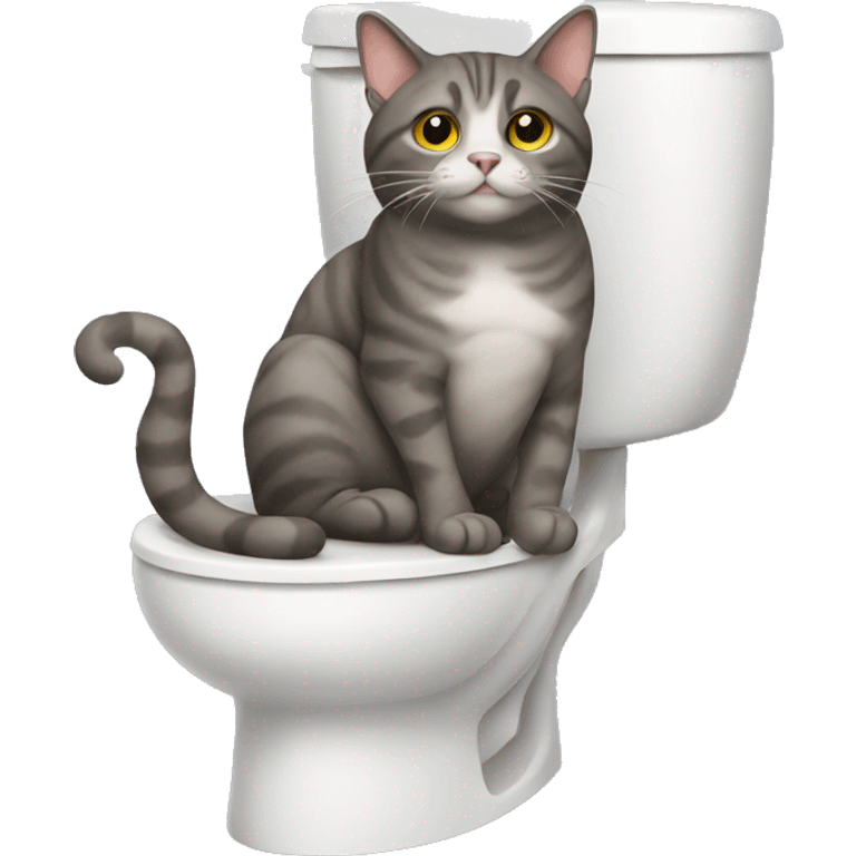 Cat on toilet emoji