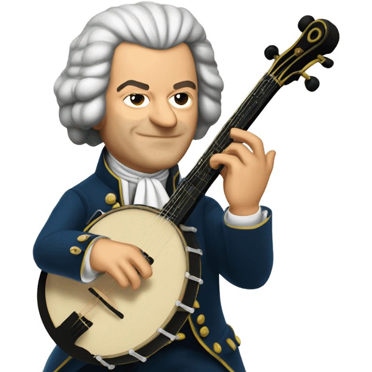 Johann Bach pointing banjo emoji