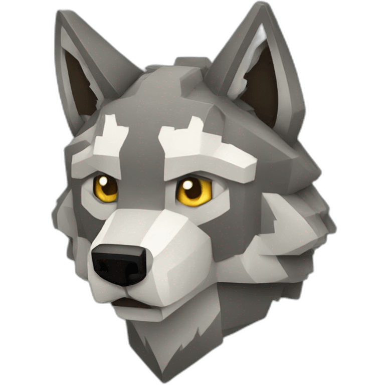 A Minecraft wolf emoji