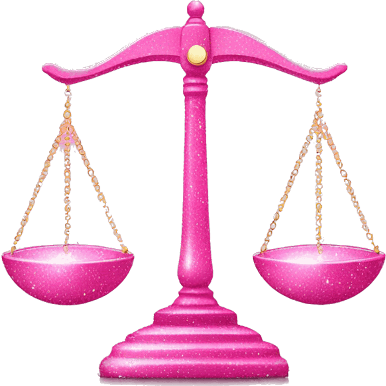 Pink balance scale with sparkles emoji