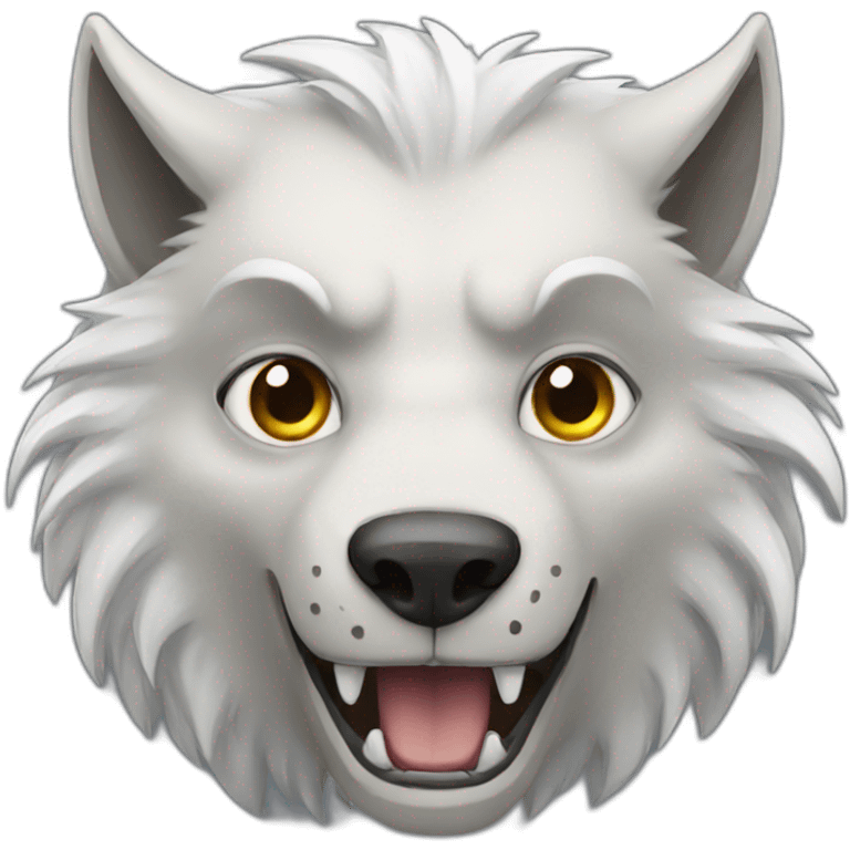 white friendly werewolf emoji