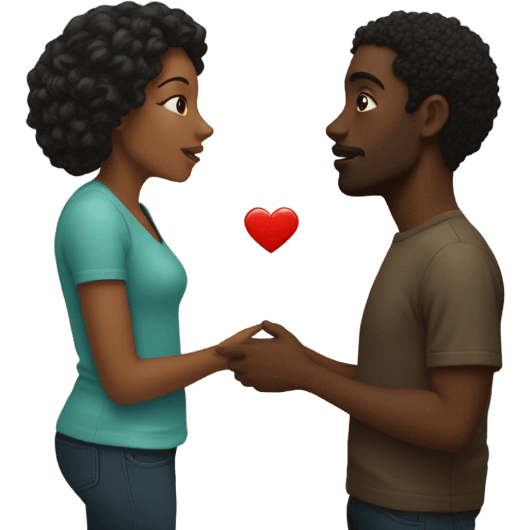 black woman and man kissing  emoji