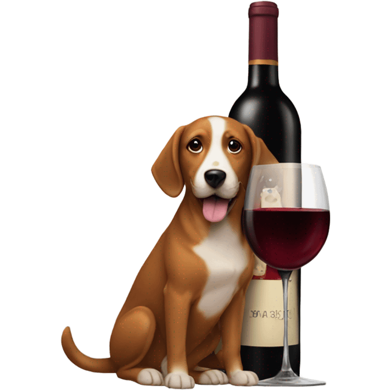 Red wine and dog emoji