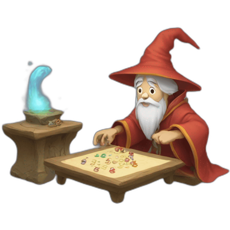 wizard playing game in the style of ghibli emoji