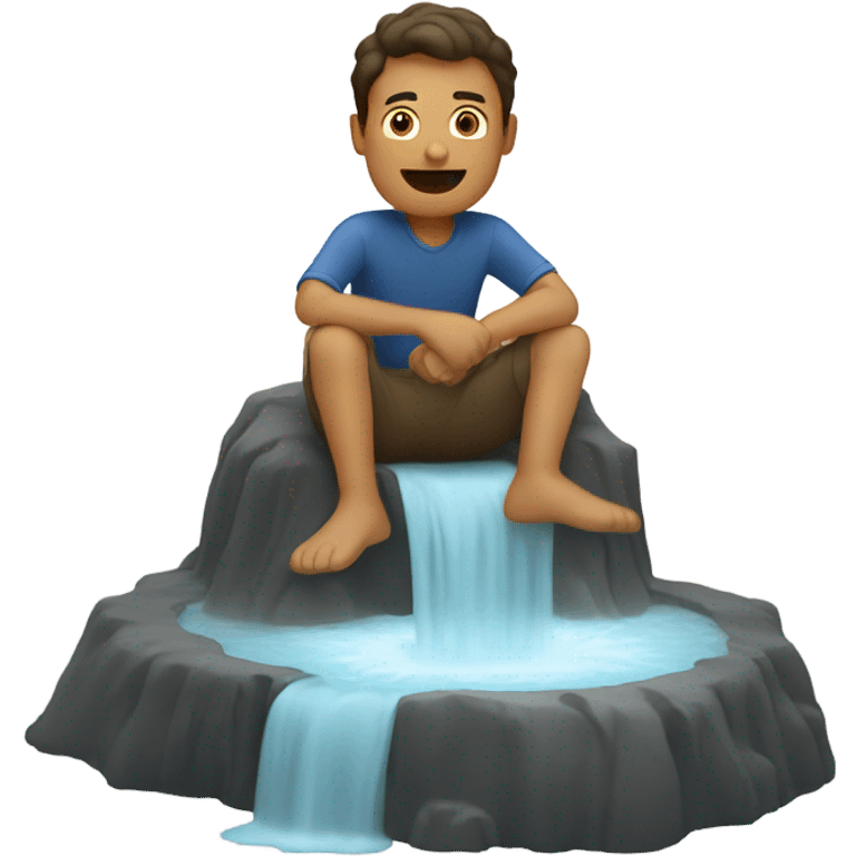 Man sitting on a geyser emoji