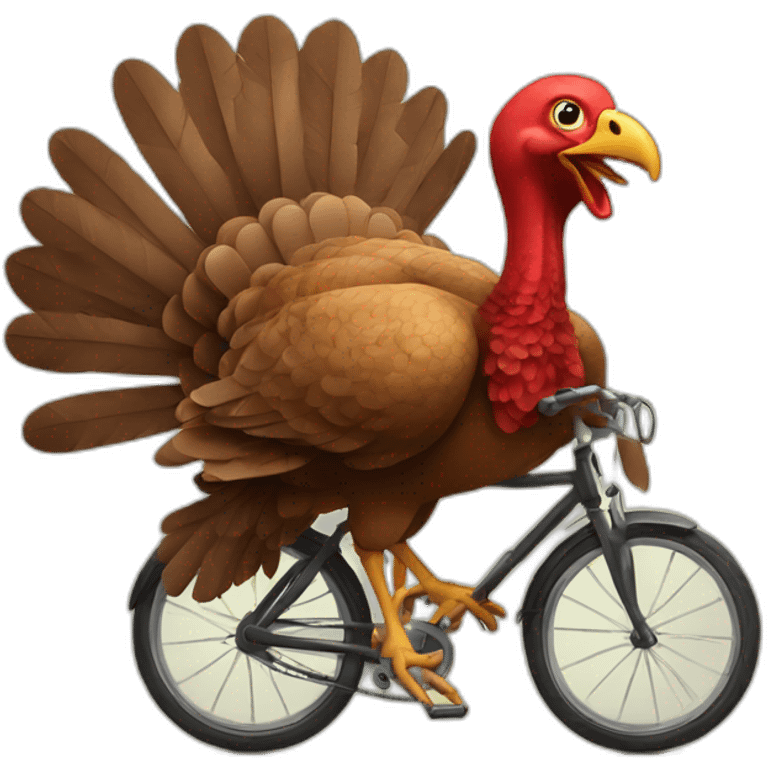 turkey riding a bike emoji