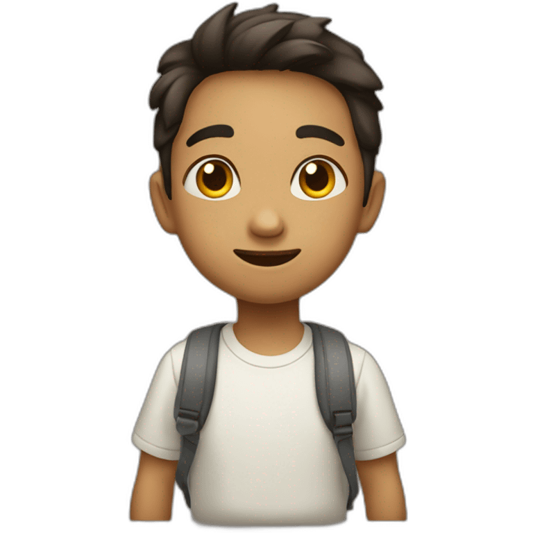 Niño dibujando emoji