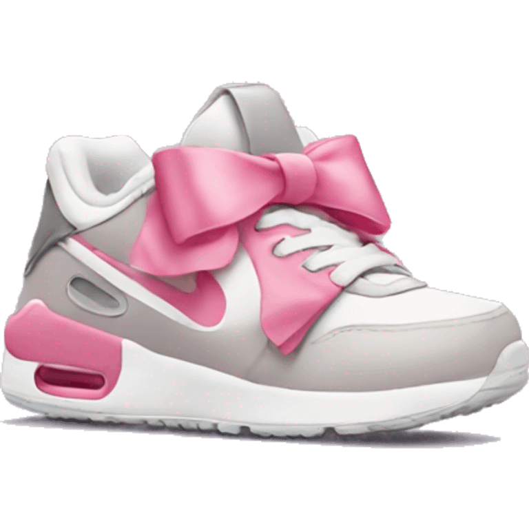 Nike shoes with a little pink bow on it emoji