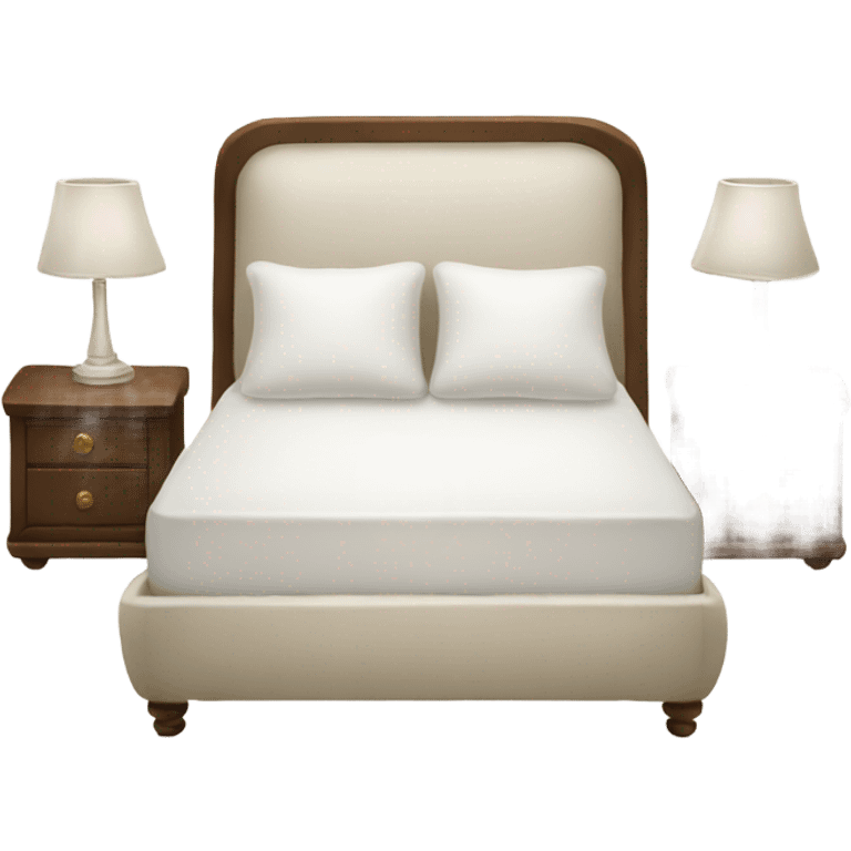 white luxury bed with besutiful pillows emoji emoji