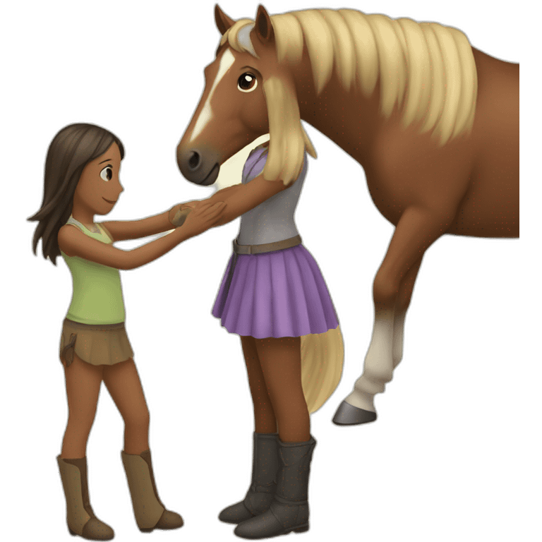 Horse-and-girl emoji