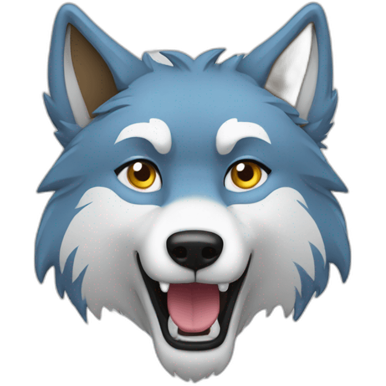 Wolf, white, lightblue, emote, Twitch emoji