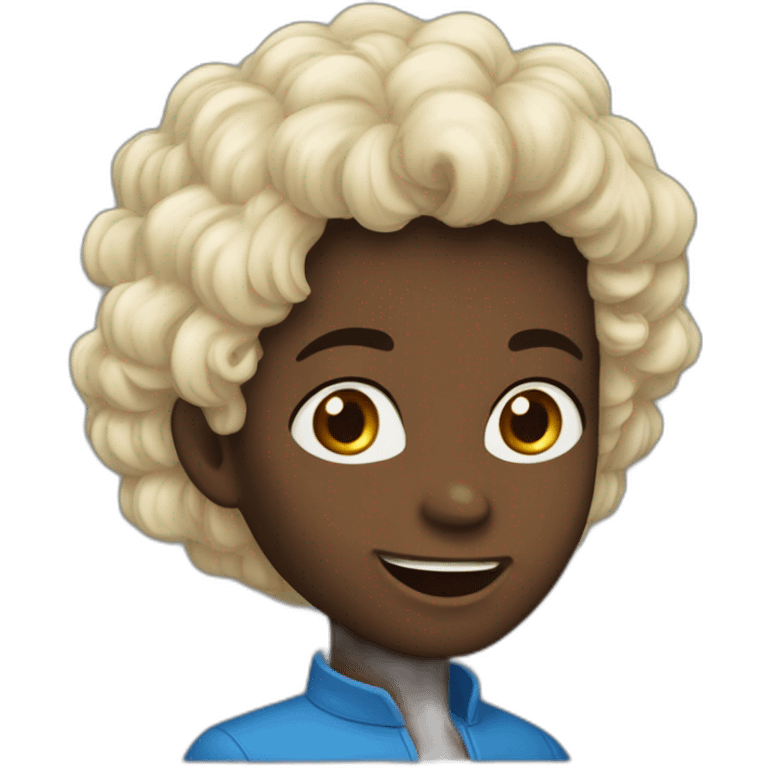 Un jeune congolais, les cheveux bleus et qui a das dents de vampire. emoji