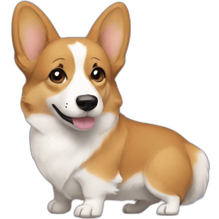 corgi and puprle hair white woman emoji