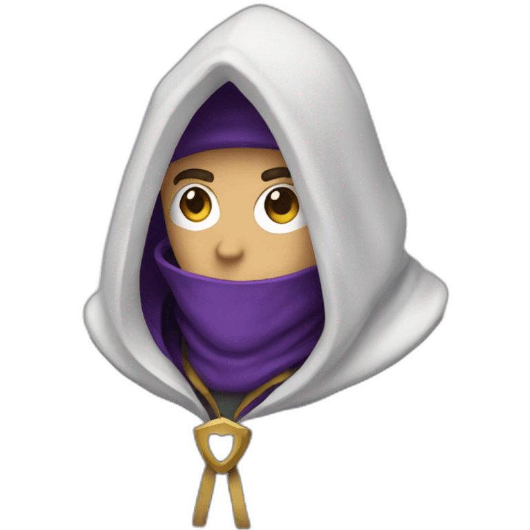 hacker with purple cloak on emoji