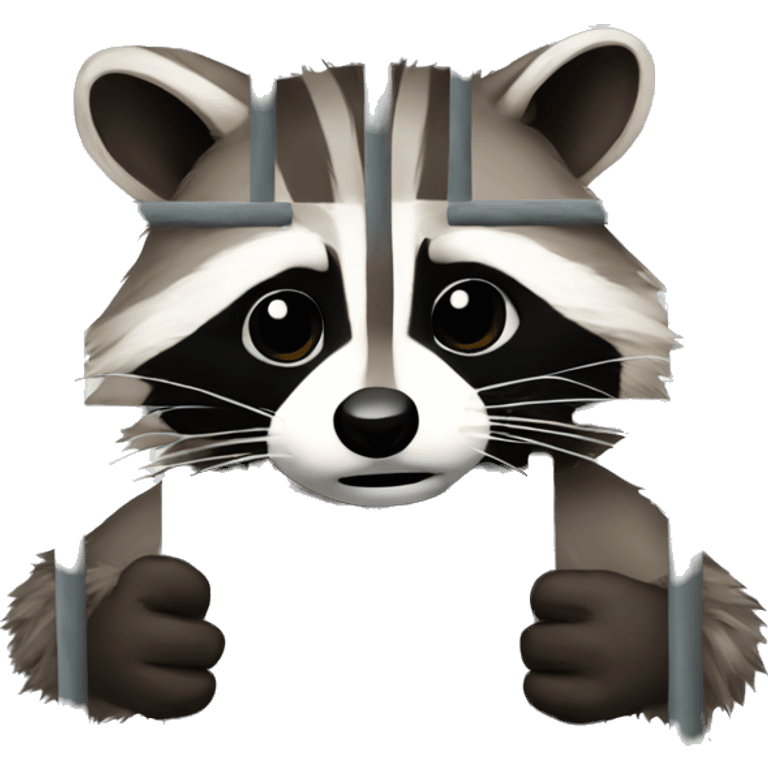 Raccoon in a prison emoji