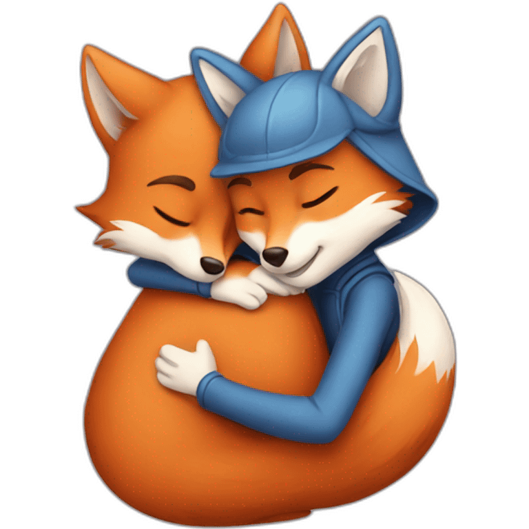 foxes hugs emoji