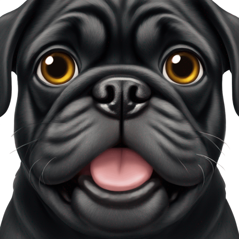 Black pug dog  emoji