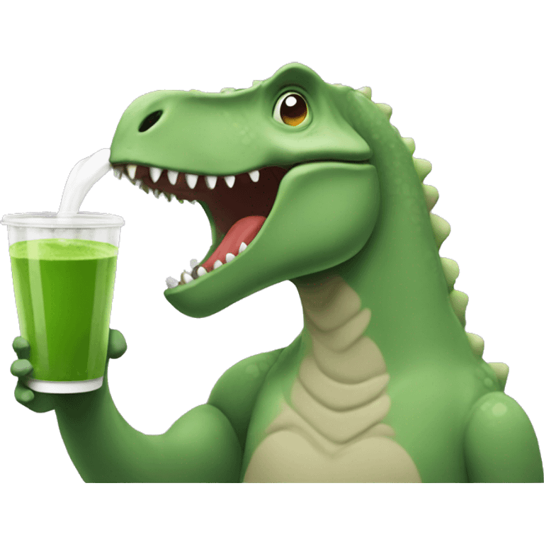 dinosaur drinking matcha emoji