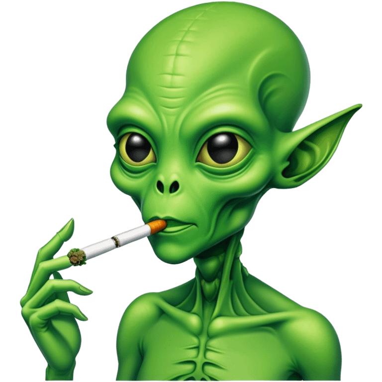 Alien smoking weed  emoji