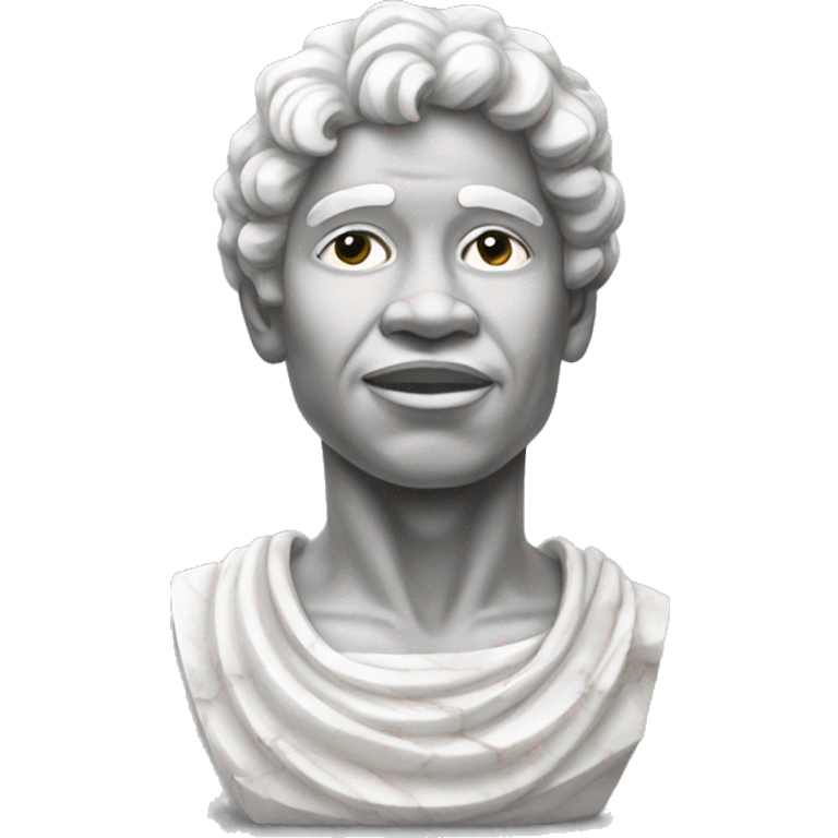 African American white marble statue  emoji