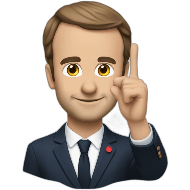 Macron qui fait  doigt d'ho emoji