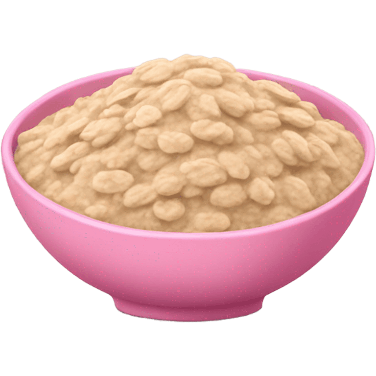 plain oatmeal in a pink bowl emoji