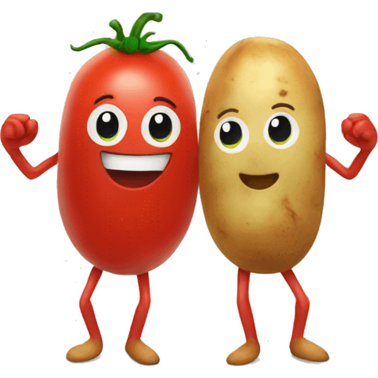 tomato and potato holding hands emoji