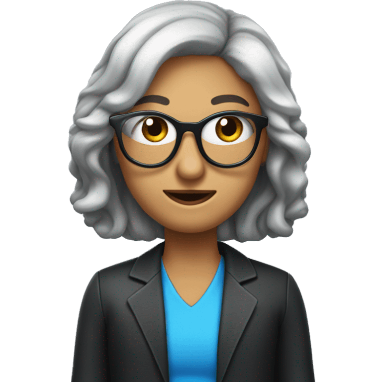 Você é um atendente de telemarketing crie uma emoji com uma blusa AZUL e um fone, CABELO PRETO, PELE BRANCA, OCULOS DE GRAU emoji