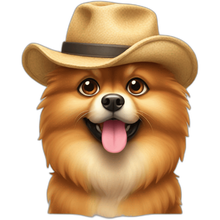 Pomeranain with hat emoji