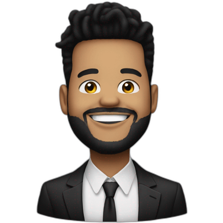 The Weeknd smiling with class emoji