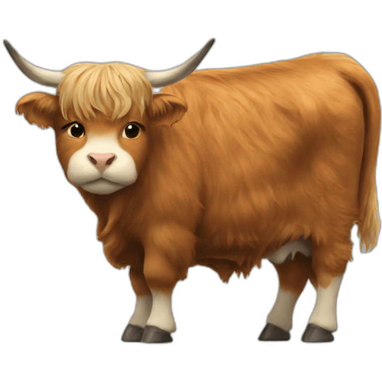 Cat on a highland cow emoji