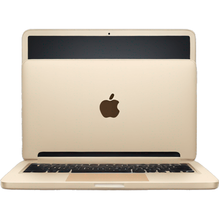 Aesthetic apple laptop in beige color that looks chic and elegant but cozy at the same time emoji