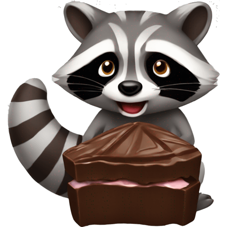 A raccoon eating chocolate  emoji