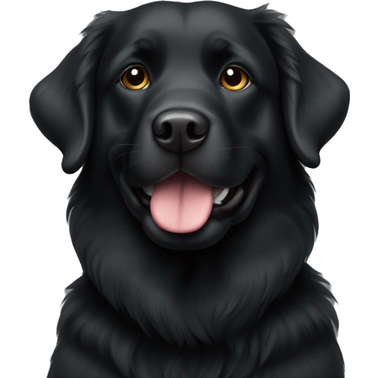 Fluffy black lab emoji