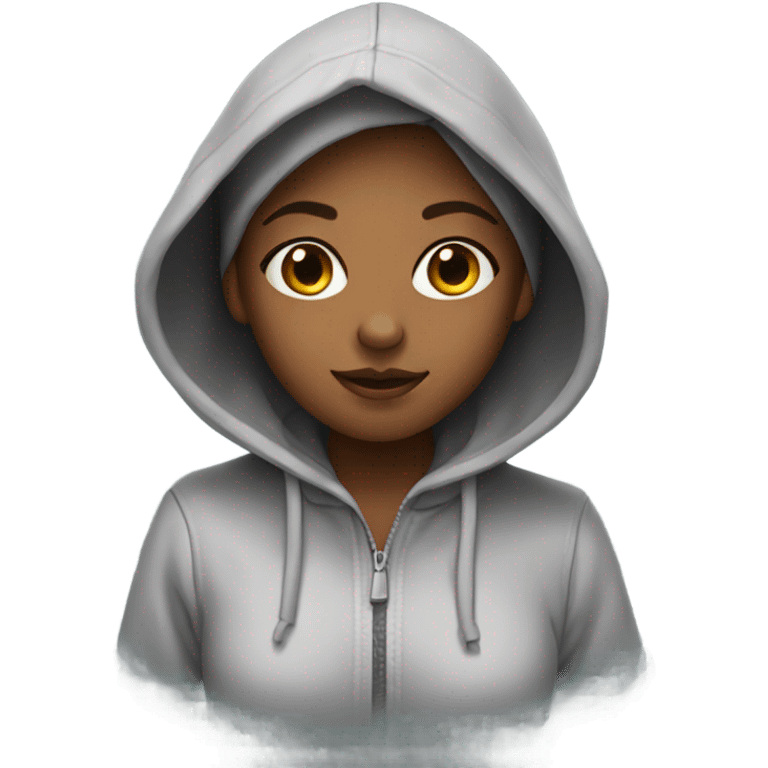 Girl wearing hoddie emoji