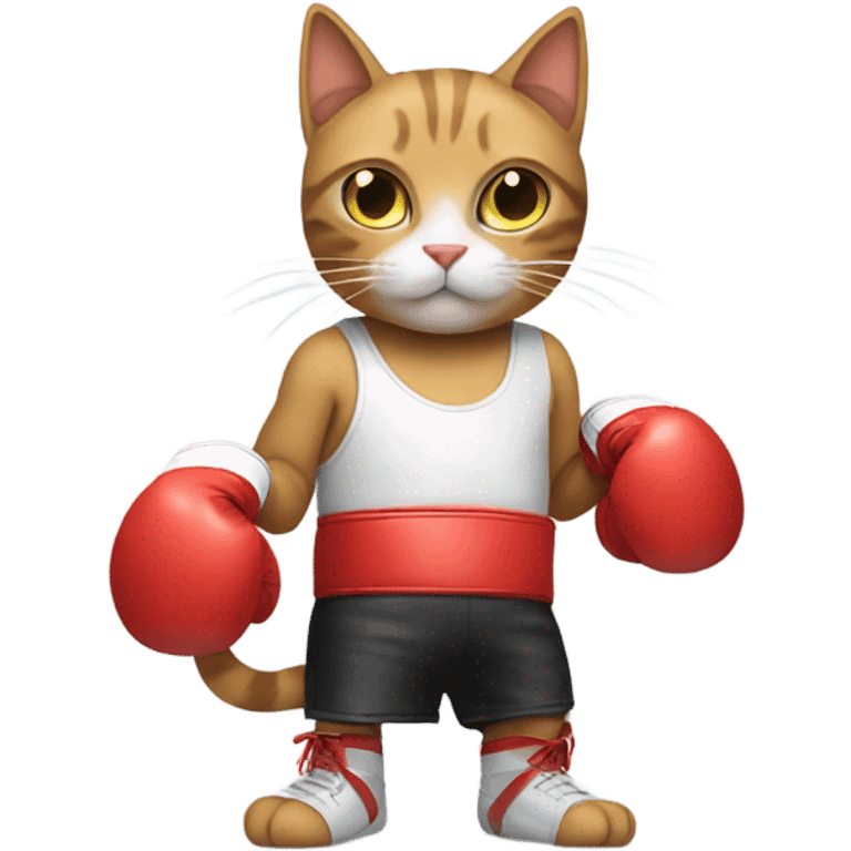 Cat with boxing gloves emoji