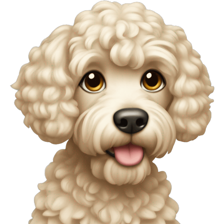 cream cockapoo with short hair emoji