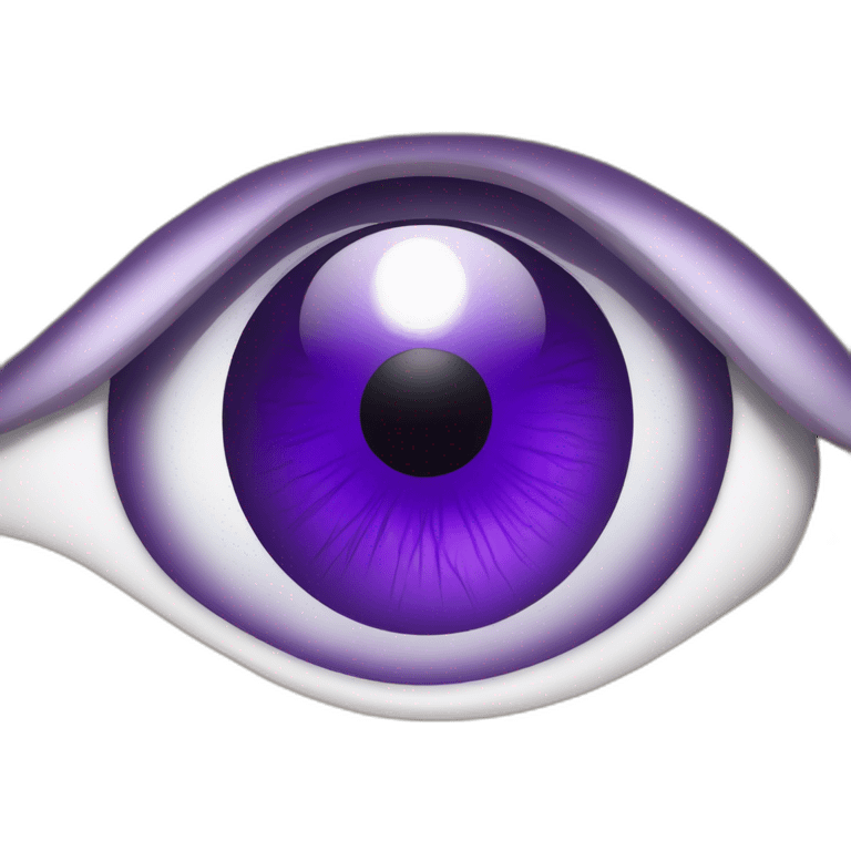 a very powerful male eye with a deep violet iris showing serious emotion and a pure white sclera emoji