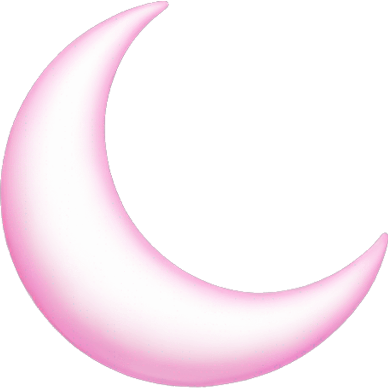 Pink crescent moon with sparkly white clouds emoji