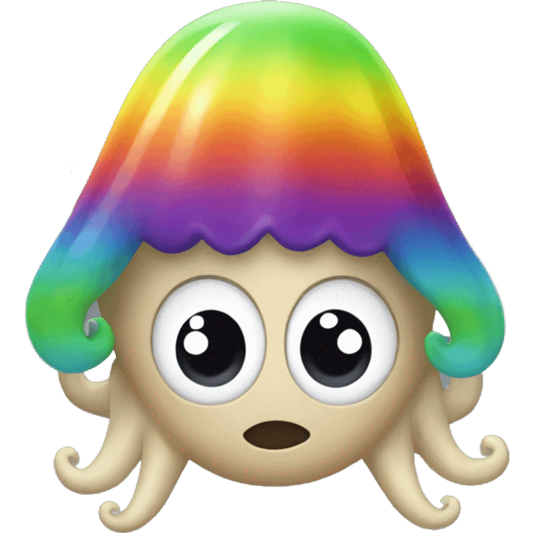 squid ward with a rainbow afro emoji