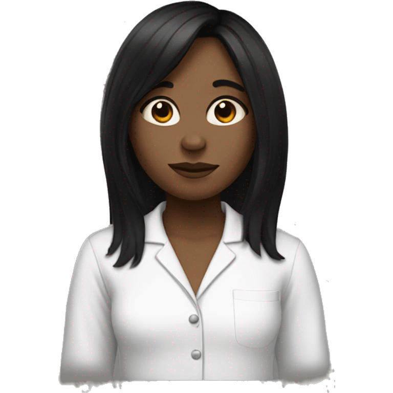 Girl with white skin and black hair wearing pajamas emoji