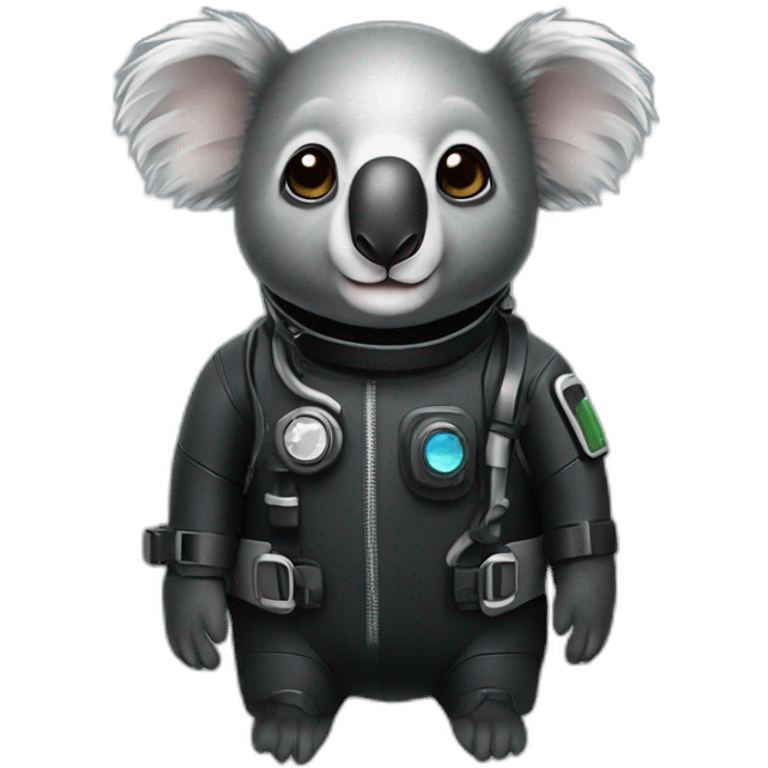 koala in black diving suit emoji