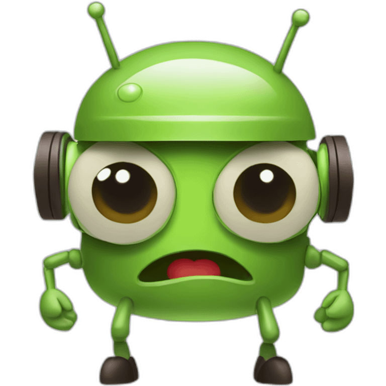 bugdroid with money eyes emoji