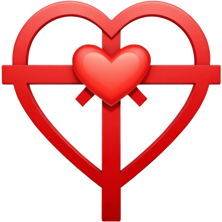 A good cross inside a red heart outline  emoji