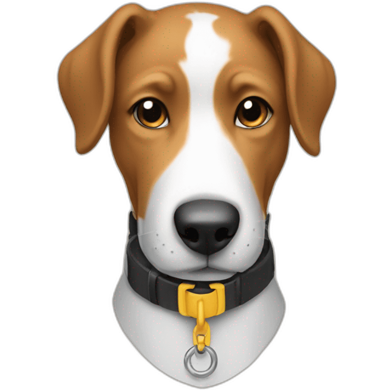 dog with a protective collar around the neck emoji