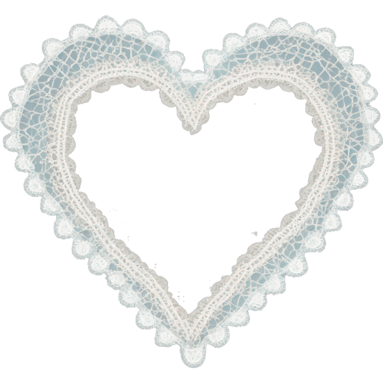 White heart with lace emoji